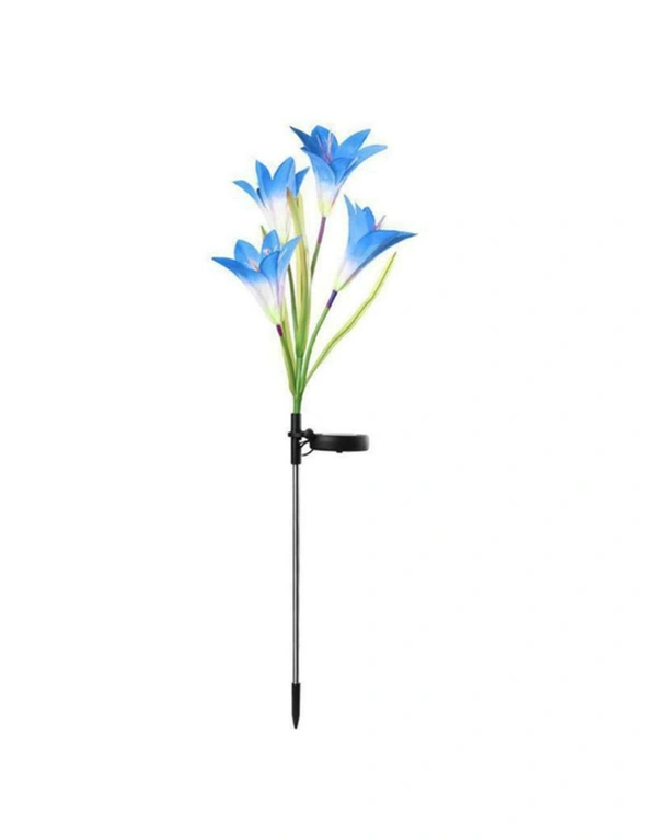 Solar Lily Flower Garden Lights - Blue, hi-res image number null