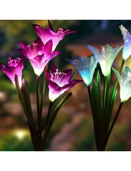 Solar Lily Flower Garden Lights - Purple
