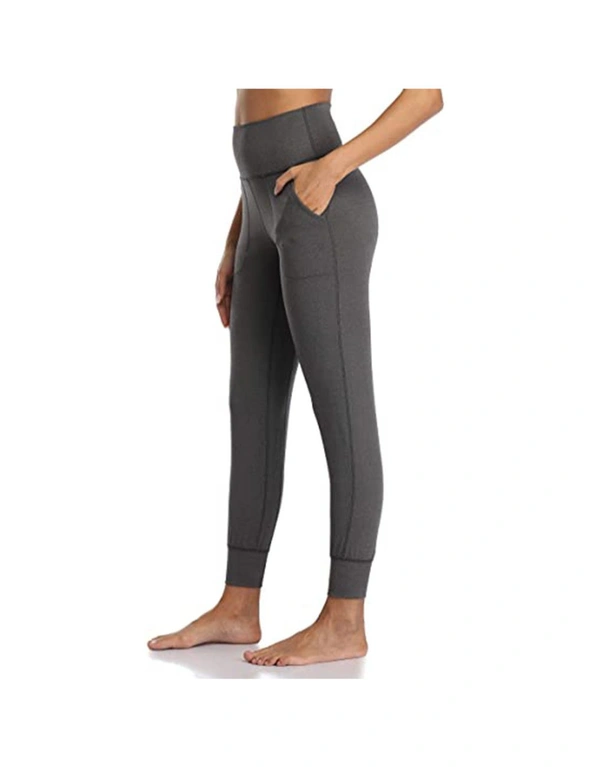 High Waist Yoga Jogger Pants - Grey, hi-res image number null