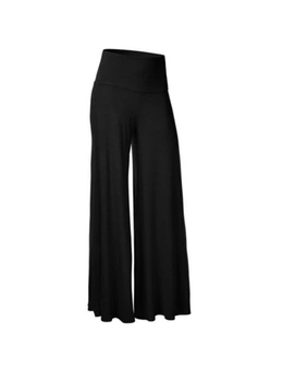 Ladies Wide Casual Trouser - Black