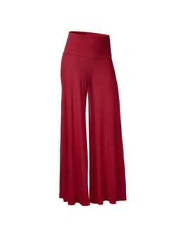 Ladies Wide Casual Trouser - Red