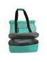Mesh Picnic Tote Bags with Insulated Compartment - Green, hi-res