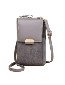 Crossbody Bag with zipper and Card Slots -Grey