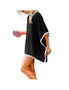 Women's Beach Cover Up Dress with White Ball Tassel, hi-res