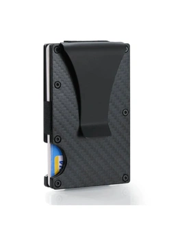Grid Card Wallet with Clip Slim Wallet for Men, Aluminum Metal Travel Tactical RFID Blocking Card Holder Money Clip, Ideal Men's Gift Grid