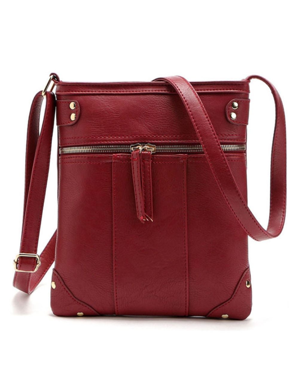 Women's Rivets Crossbody Bag - Wine Red | Rockmans