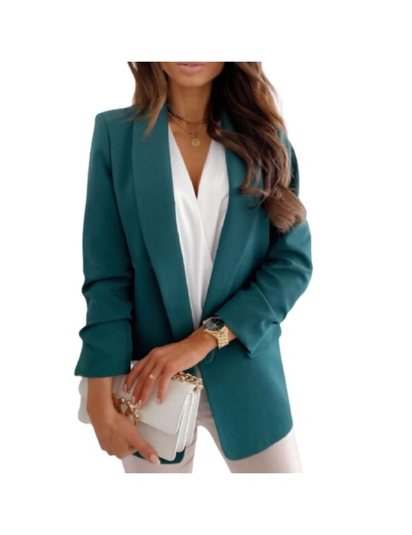 Blazer Jacket Open Front - Green - Stylish - Soft Comfortable To Wear, hi-res image number null