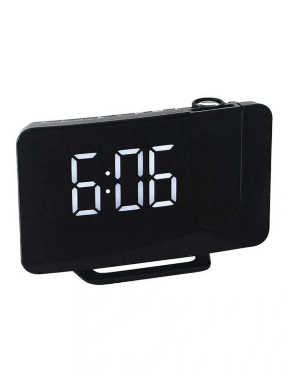 ICB LED Projector Alarm Clock - Black with White Light, hi-res image number null