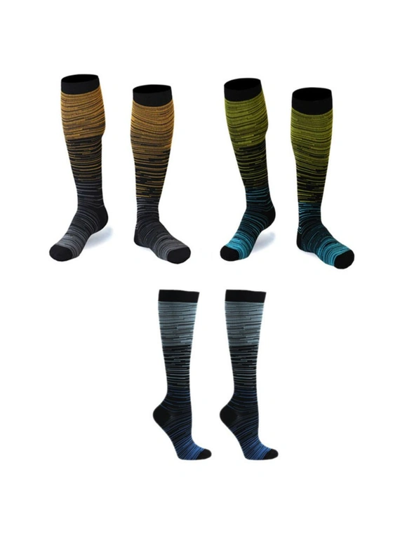 3 pairs Graduated Compression Socks for Women & Men Circulation - Best Support for Athletic Running,Cycling, hi-res image number null