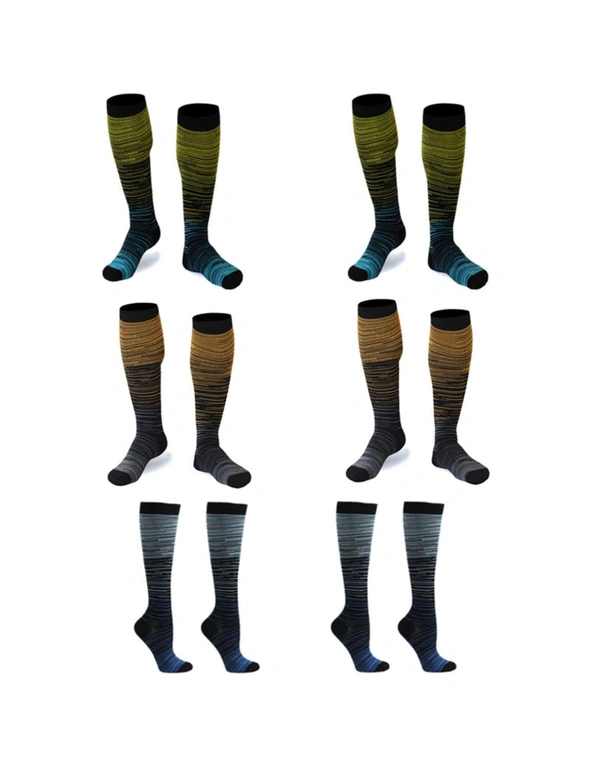 6 pairs Graduated Compression Socks for Women & Men Circulation - Best Support for Athletic Running, Cycling, hi-res image number null