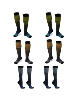 6 pairs Graduated Compression Socks for Women & Men Circulation - Best Support for Athletic Running, Cycling