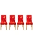 Christmas Dining Chair Covers - Red reindeer - 4 set, hi-res