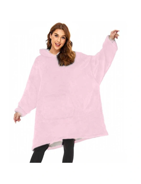 Warm Hooded Blanket for Women - Pink - Stay Warm This Winter, hi-res image number null