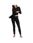 Ultra Soft Thermal Underwear Long Johns with Fleece lining  - Black, hi-res