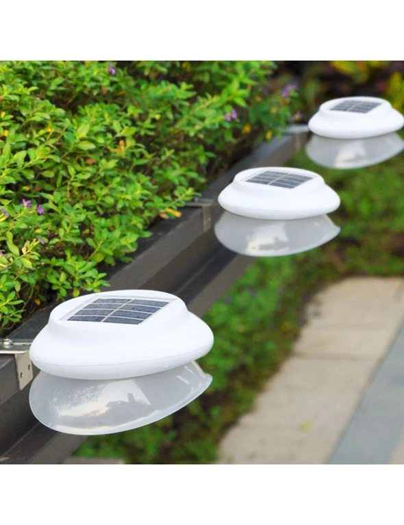 Outdoor Solar Gutter LED Lights - Sun Power Smart Solar Gutter Night Utility Security Light  - 2packs, hi-res image number null