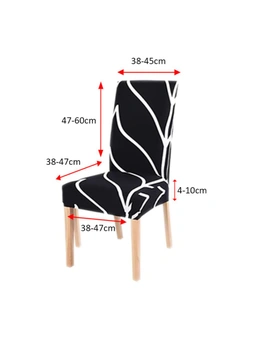 Set of 2 Stretch Dining Chair Slipcover - Geometric Black