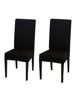 Stretch Dining Chair Slipcover sets of 2 - Plain Black