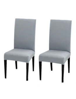 Stretch Dining Chair Slipcover sets of 2 - Plain Grey