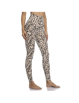 Slim Tummy Control High Waisted Pattern Leggings - White Leopard