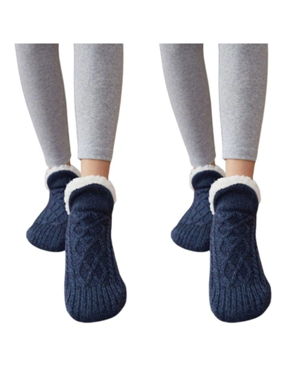 Sock Slippers – 2packs – Thick and Warm Soft Sock Slippers – Designed to be a cross between a Sock and a Slipper for added warmth and comfort, hi-res image number null