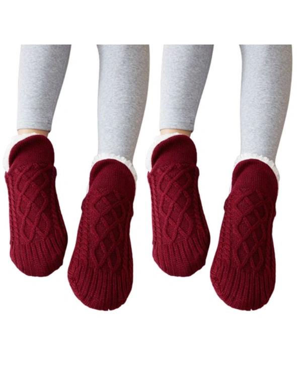 Sock Slippers – 2packs – Thick and Warm Soft Sock Slippers – Designed to be a cross between a Sock and a Slipper for added warmth and comfort, hi-res image number null