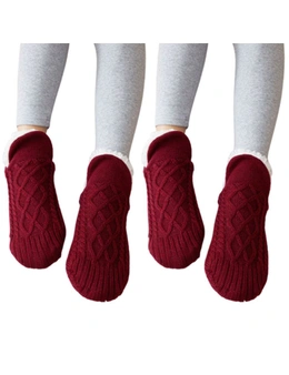Sock Slippers – 2packs – Thick and Warm Soft Sock Slippers – Designed to be a cross between a Sock and a Slipper for added warmth and comfort