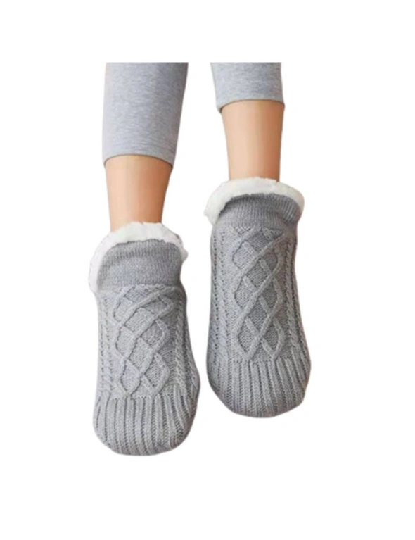 Sock Slippers – 4packs – Thick and Warm Soft Sock Slippers – Designed to be a cross between a Sock and a Slipper for added warmth and comfort, hi-res image number null