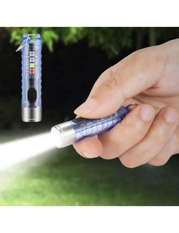 Mini Rechargeable Torch - 450 Lumens - Max Beam Distance - upto 150 Metres - Blue