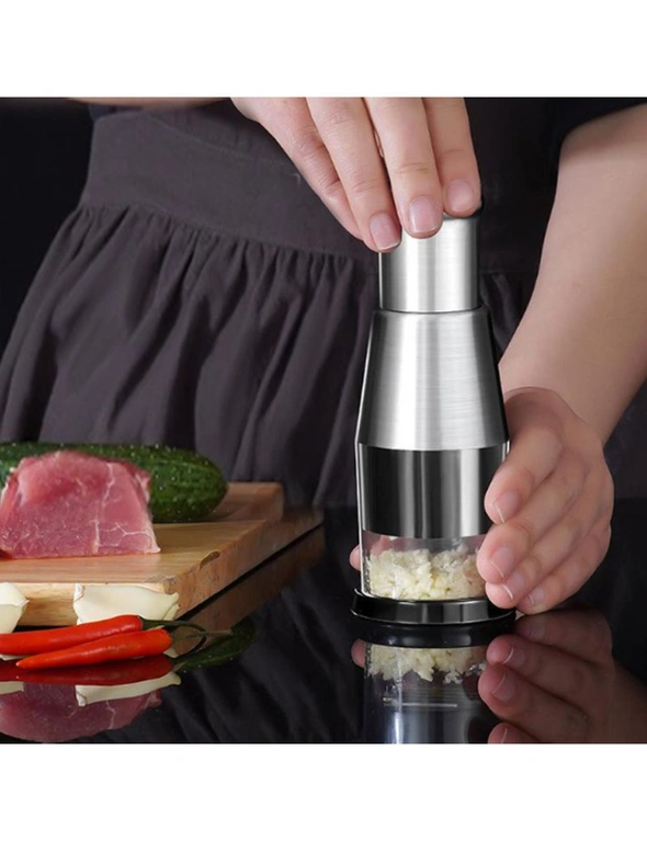 Garlic Pressed Chopper - Great Product Allows you to Chop Garlic and other Smaller Food items Quickly and Safely, hi-res image number null