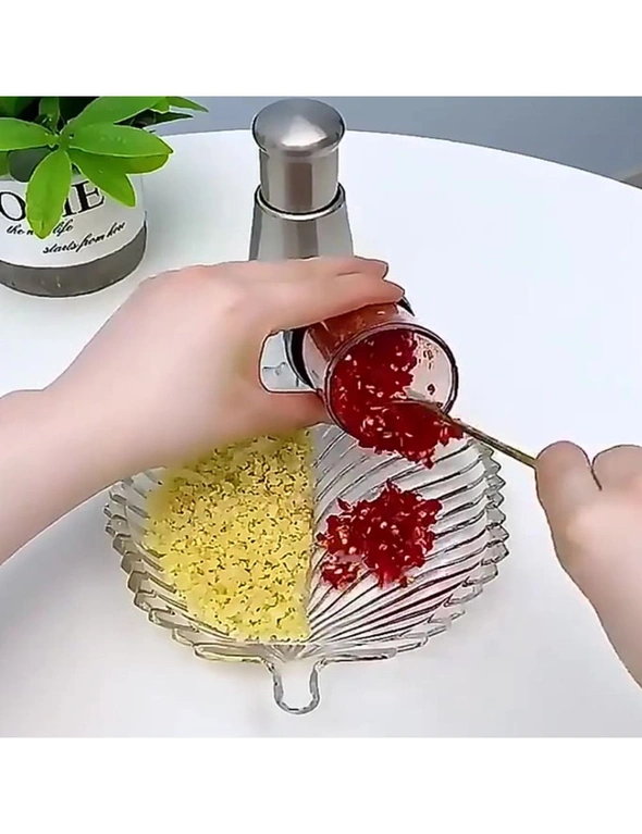 Garlic Pressed Chopper - Great Product Allows you to Chop Garlic and other Smaller Food items Quickly and Safely, hi-res image number null