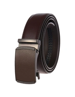 Men's Leather Dress Belt Jeans Belt with Click Buckle, Adjustable Trim to Fit