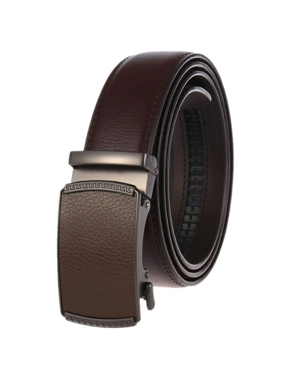 Men's Leather Dress Belt Jeans Belt with Click Buckle, Adjustable Trim to Fit, hi-res image number null
