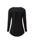 Long Sleeve Tunic Tops With Button Placket - Black - S, hi-res