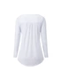 Long Sleeve Tunic Tops With Button Placket - White - S, hi-res