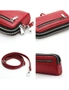 Genuine Leather Shoulder Bag With Front Pocket Zipper- Wine Red, hi-res