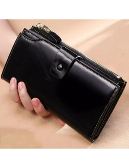 RFID Vintage Genuine Leather Clutch With Credit Card Slots