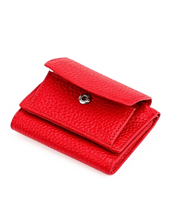 Ladies Genuine Leather RFID Wallet With Pocket Money - Red  Red, hi-res image number null