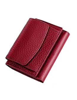 Ladies Genuine Leather RFID Wallet With Pocket Money - Wine Red  Wine Red