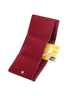 Ladies Genuine Leather RFID Wallet With Pocket Money - Wine Red  Wine Red