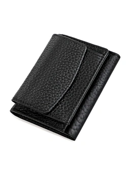 Ladies Genuine Leather RFID Wallet With Pocket Money - Black  Black