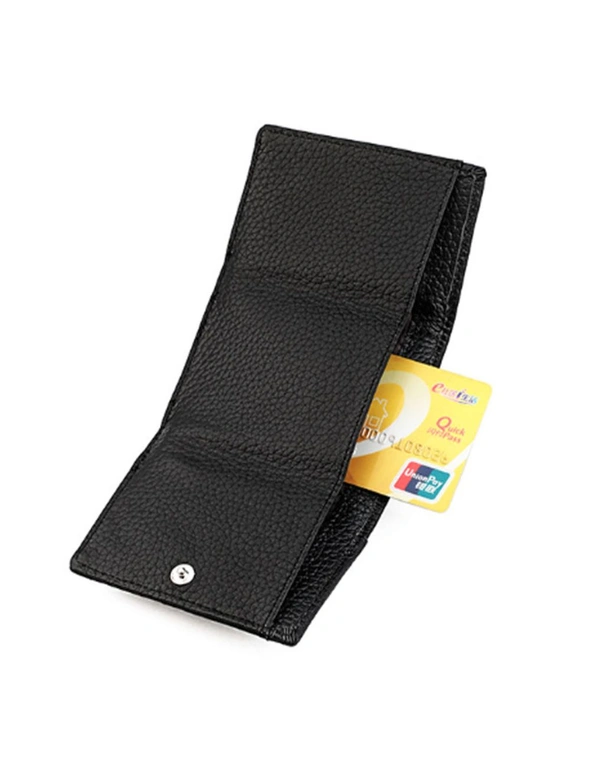 Ladies Genuine Leather RFID Wallet With Pocket Money - Black  Black, hi-res image number null