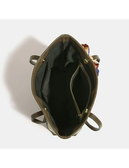 Oxford Tote Bag With Two Interior Zipper Bag - Black  Black