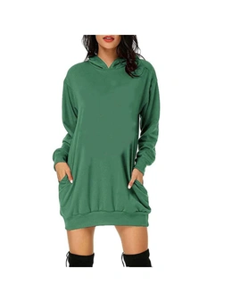 Women's Longsleeve Hoodies with Pockets - Green-S