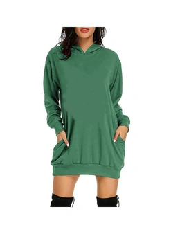 Women's Longsleeve Hoodies with Pockets - Green-S