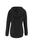 Hooded Button Collar Drawstring Hoodies Pullover Sweatshirts - Black-S, hi-res