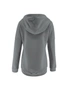 Hooded Button Collar Drawstring Hoodies Pullover Sweatshirts - Gray-S, hi-res
