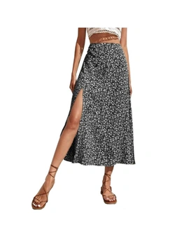 Printed Floral Skirt With Slit
