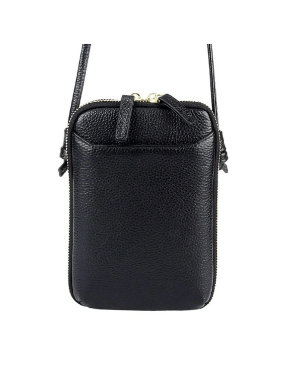 Genuine Leather Mini Crossbody Bag - Black, hi-res image number null