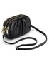 Genuine Leather 3 zipper Shoulder Bag - Black, hi-res