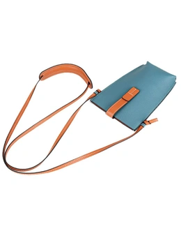 Genuine Leather Sling Bag - Blue